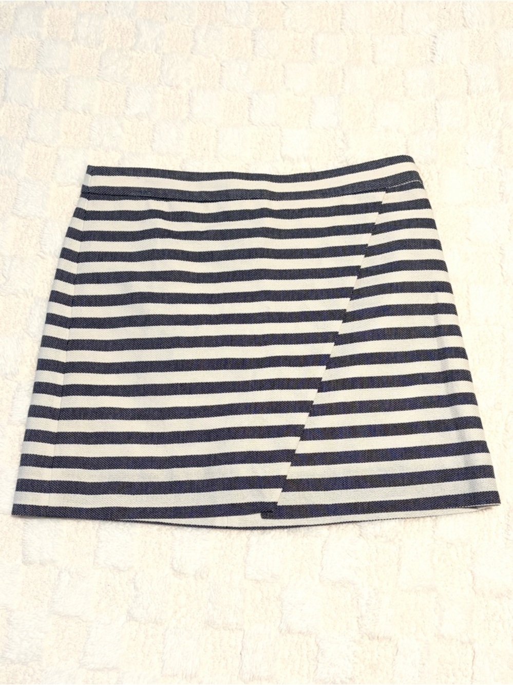 J.Crew Striped Mini Skirt Size 6 NWOT Navy White Lined Preppy